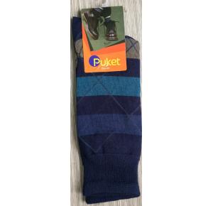 Meia Casual Masculina Xadrez Azul Puket